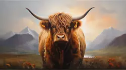 Buy Highland Cow, Oil Paint Style  A4 Or A3, Print Free P&P • 7.99£