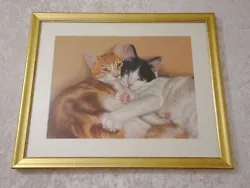 Buy Cats Pastel Picture Painting With Frame - Vintage - Signed Redlingshöfer • 154.52£