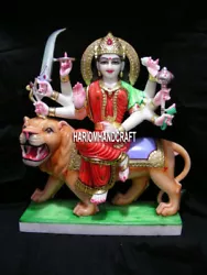 Buy 24  Stone Marble Ambe Maa Idols Handpainted Durga Maa On Lion Unique Arts H4242 • 5,621.90£