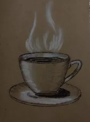 Buy Original Painting Picture Dry Pastel Paper Coffee 5.5×7.5  • 5.79£