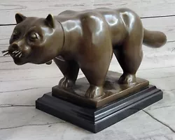 Buy After Fernando Botero Cat Bronze Sculpture Signed Hot Cast Brown Patina • 394.13£