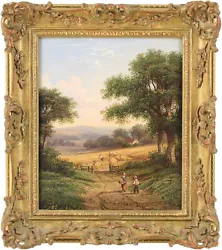 Buy Harvest Landscape Antique Oil Painting Walter Heath Williams (fl.1841-1876) • 0.99£