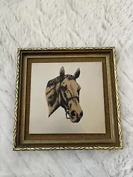 Buy Vintage Lewis & Clayton Titanium Etched Picture Horse Rare Framed Artwork 1974 • 19£