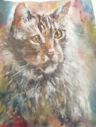 Buy Painting Of A Cat (Acrylic On Paper) Hand Made By An Artist • 6.99£