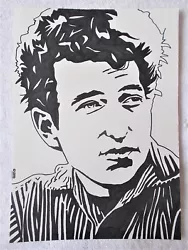 Buy A4 Art Marker Pen Sketch Drawing Bob Dylan Musician Young Poster • 15£