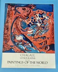 Buy Original Marc Chagall Lithograph Exhibition Poster Paintings Of The World 31x25 • 307.12£