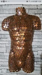 Buy 2p Coin Copper Metal Wall Art Front Torso Bust Sculpture Abstract Decor  • 335£