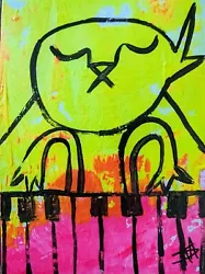 Buy Original ACEO Painting Cat Miniature Piano Music Art Card By Samantha McLean • 8.26£