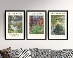Buy Set Of Three Posters - Claude Monet Roses And Ladies Paintings Art Print • 199£