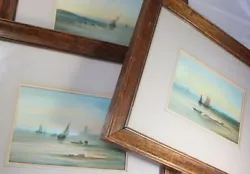 Buy Set Of 3 Framed Seascape Paintings Watercolour Look Sailing Boats  • 99.95£