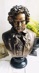 Buy Vintage Style Ludwig Van Beethoven Bust Sculpture Beautiful Faux Bronze Finish. • 28£