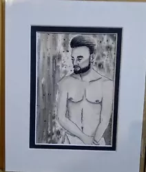 Buy Original Watercolor, Gay, Matted, Portrait Him, Signed By Herbie Hasbrouck Jr • 54.57£