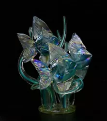 Buy KEVIN FULTON Seagrass Scenes Tropical Fish Art Glass Sculpture,Apr 8 Wx10 H • 852.50£