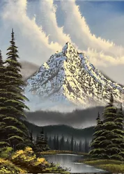 Buy Original Mountain Landscape Oil Painting (12x16 Inch Canvas) Bob Ross Technique • 42.50£