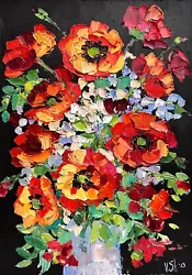 Buy Flowers Blooming Poppies Painting Original Floral Oil Impasto Art Signed Ukraine • 51.86£