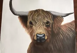 Buy Original Highland Cow Painting • 99£