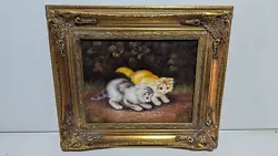 Buy Ornate Framed,Hand Painted, Oil Painting 8x10 Inch, Cat, Kittens, Animal • 122.67£