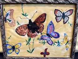 Buy Original Watercolour - Butterflies By B Sale 1996 - Framed & Glazed • 46.10£