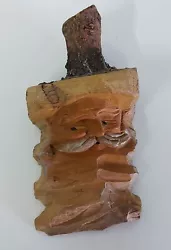 Buy Carved Wooden Tree Spirit Old Mans Face Sculpture, Folk Art, Wood, German? • 17.99£