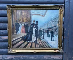 Buy JEAN BERAUD After/attributed FRAMED OIL ON CANVAS Signed SNOWY WINTER SCENE  • 398£