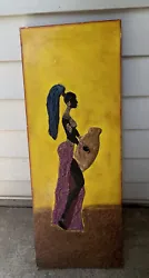 Buy African Woman Water Jar Folk Art Handmade Sculptured Handcrafted In Color Wood • 103.77£