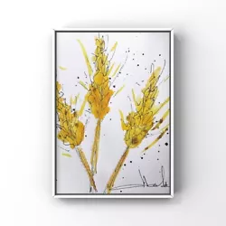 Buy Wheat Field Watercolor Art Original Signed Hand Painted Artwork Agriculture Art • 20.72£