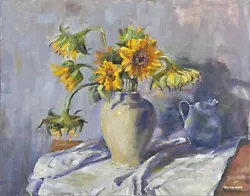 Buy  Michelle's Sunflowers  Jeffrey Randolph Bond - Floral Still Life 22x28 • 944.99£