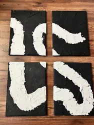 Buy Black And White Geometric Plaster Art Set Of 4 By Local Cleveland Artist • 236.25£