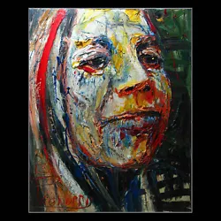 Buy Original Oil Painting Large Impressionist Art Pop Funky Portrait Folk Abstract • 592.96£