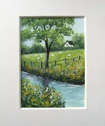 Buy Aceo Original Hand Painted Signed Countryside Landscape Mini Painting • 7£