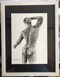 Buy Black INK On Paper Collectible  Nude Male Nude Signed Gay NOT PRINT Original 3 • 37.21£