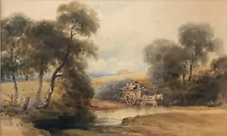 Buy David Cox 1845 Original Antique Watercolour Painting Horse & Cart In A Landscape • 241£