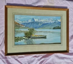 Buy Vintage Watercolour 1951,artist Curry,stunning Detail,loch Mountain View,fine!!! • 10£