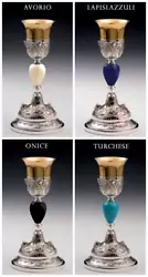 Buy Stem Glass Liturgy Silver With Knot IN Stone Turquoise Mod. 12082P • 2,666.51£