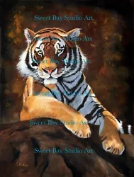 Buy Canvas Print Of Tiger Original Painting 11x14, Realism Art By Local Artist • 23.62£