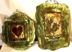 Buy Jeanne & Dana “PaperAndStone” 2 Each Cold Bronze Art Wall Hanging Signed • 37.21£