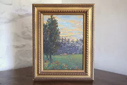 Buy Impressionist Landscape Scene Cattle Grazing At Sunrise, Oil On Board • 200£