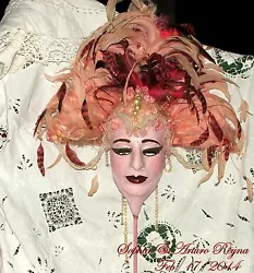Buy ARTISAN LIFE FACE OF RITA KALLERHOFF FEATHERS HEAD ON STICK Masquerade MASK • 615.70£