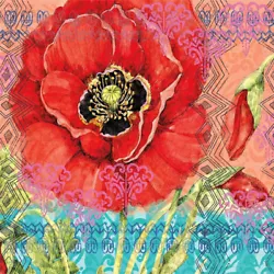 Buy Paint By Numbers Kit On Canvas DIY Oil Art Red Flower Picture Home Decor 40x40cm • 7.79£