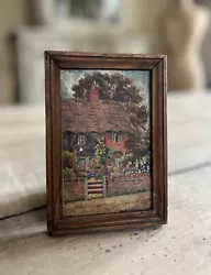 Buy Small Vintage Framed Cottage Painting, Country Scene, Farmhouse, Signed, Vintage • 64.99£