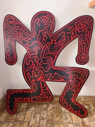 Buy Keith Haring Acrylic Painting On Plywood Silhouette Signed And Sealed Stamped  • 473.62£
