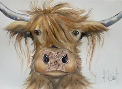 Buy HIGHLAND COW ORIGINAL (Not A Print) A4 Watercolour Painting/Present/gift • 14.99£