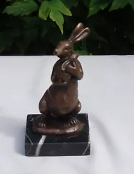 Buy Statue Rabbit Hare Wildlife Art Deco Style Art Nouveau Style Bronze Signed Sculp • 66.81£