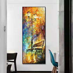 Buy Home Decor Canvas Hand-painted Oil Painting Nightscape Unframed 60x150cm • 31.91£