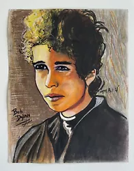 Buy Mark Robinson, Signed Bob Dylan Pastel Drawing 2014, Pop Art • 20.72£