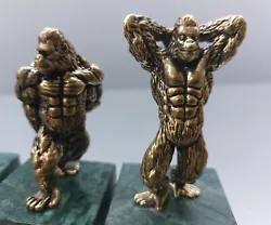 Buy Set Of 4 Bodybuilder Gorillas Made Of Brass Desk Decoration • 99.53£