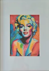 Buy Original Mario Mendoza Marilyn Monroe Painting Watercolour Modern Art Blonde  • 119£