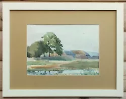 Buy Vintage 1950s Farmhouse Landscape Watercolour Painting, Framed Original • 35£