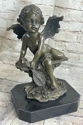 Buy Huge Auguste Moreau Cherub Angel Bronze Sculpture Statue 13  Tall • 236.27£