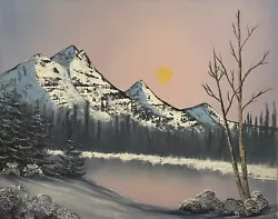 Buy Bob Ross Style Wet On Wet Landscape Painting “Frosty Morning” 16x20 • 82.69£